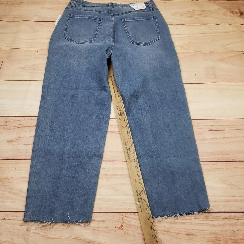 Abound Jeans Women 30 Blue Medium Wash‎ High Rise Button Fly Mom Jeans Denim